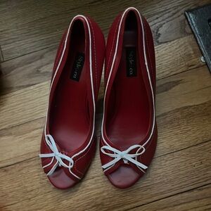 Red coquette bow heels cute elegant sexy